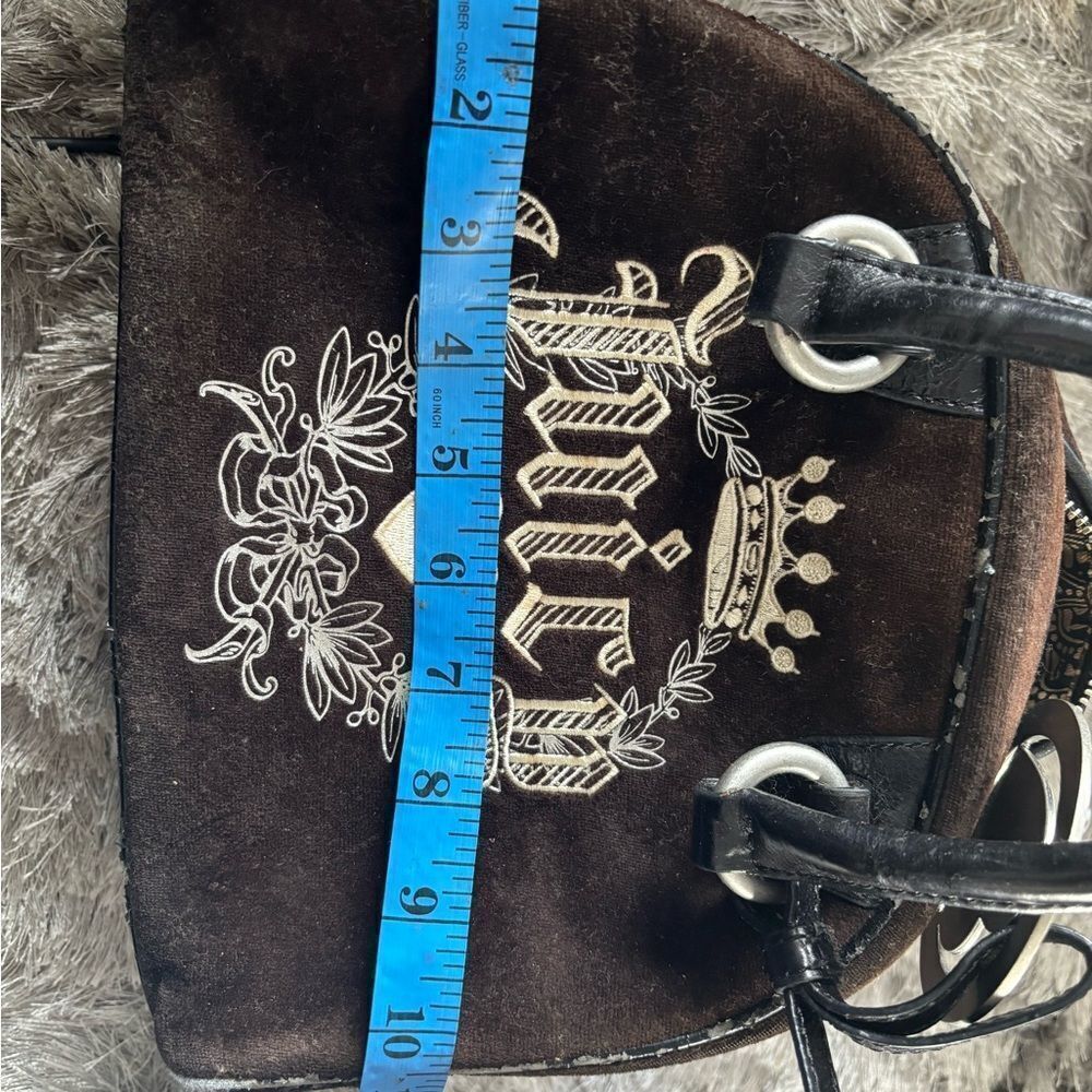 JUICY COUTURE handbag Vintage Brown Suede Velvet Bowling Bag purse logo y2k - Picture 8 of 8
